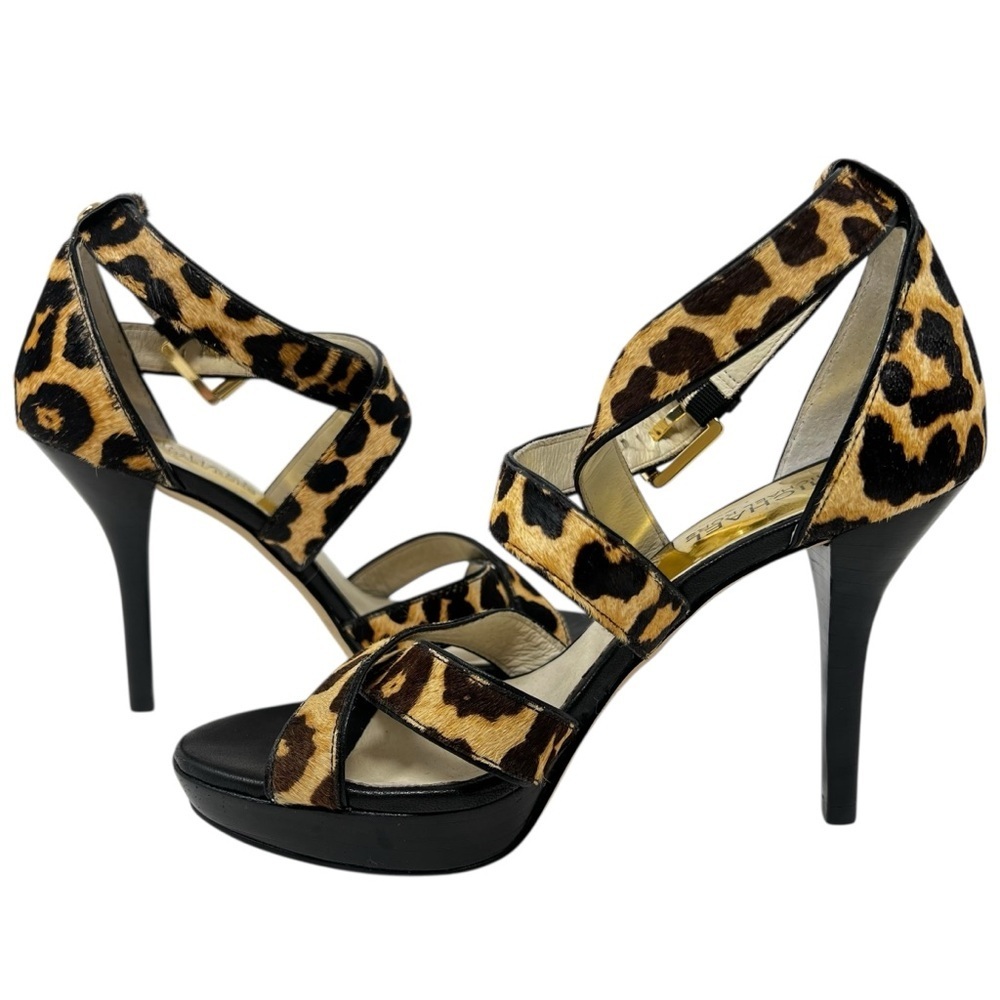 Michael Kors Animal Print Strappy Heels - Picture 3 of 10
